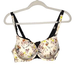 Torrid Curve Cream Floral Skull push up Bra 40C